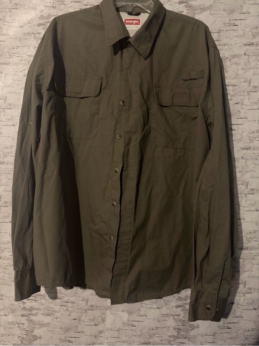 Wrangler Olive Military Field Button-Front Jacket